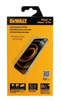 DEWALT Glass Screen Protector for iPhone 12 and iPhone 12 PRO