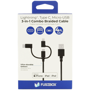 Fusebox - 3-in-1 Combo Braided Cable